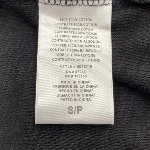 Anthro Eri + Ali Suzy Black Lace Overlay Crochet Tee Top Blouse Small - Picture 12 of 12